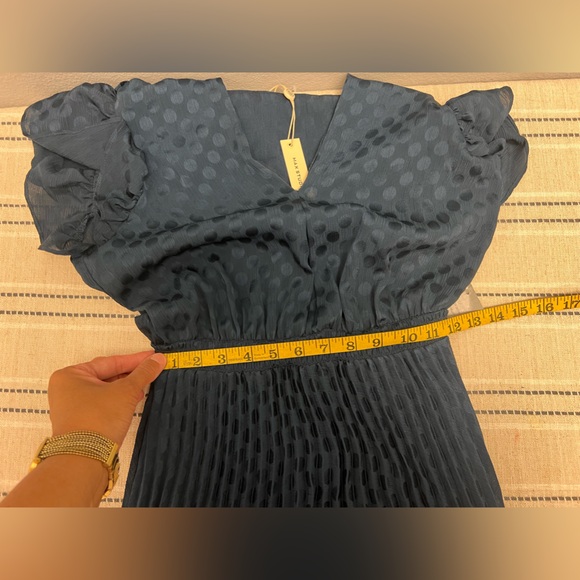 Max Studio NWT Polka Dot Pleated Flutter Sleeve Dress Size S - Picture 10 of 13